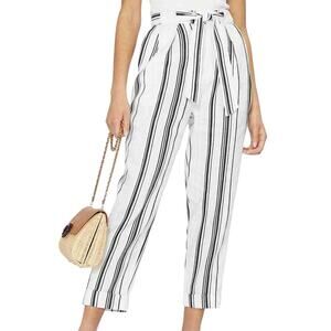 Ted Baker London NWT Asherr White Striped Tapered Trouser Pants Size 4 (US 12)